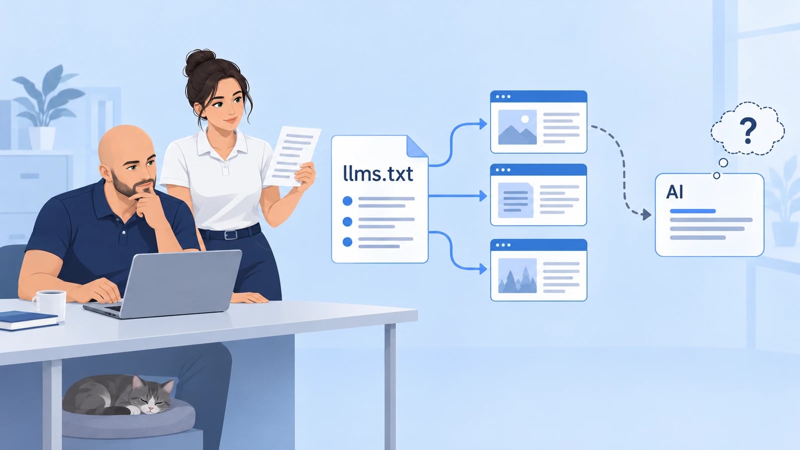 llms.txt указывает на материалы, но не гарантирует рекомендацию ИИ.